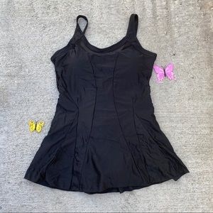 One piece black bathing suit bikini  shorts skirt